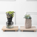 zoocatia Small Wood Tray Pedestal Stand Farmhouse Bathroom Decor Decorative Wooden Riser Kitchen Soap Dish Holder for Vanity, Counter, Sink, 9" x 5.9" - Burlywood