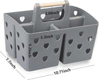 Anyoifax Portable Shower Caddy Plastic Shower Basket Organizer Divided Bathroom Caddy Storage Cleanning Caddy Tote with Handle for College, Dorm Room, Kitchen, Grey