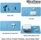 MicoYang Silicone Dish Drying Mat for Multiple Usage,Easy clean,Eco-friendly,Heat-resistant Silicone Mat for Kitchen Counter or Sink,Refrigerator or Drawer Liner Light Blue 5XL 36inches x 18inches