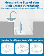 Sink Sponge Holder - Metal Kitchen Sink Faucet Organizer for Sponges, Brushes and Cleaning Tools, Faucet Sponge Holder Hanging Fix Around Faucet (White)