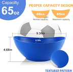 Wrova Large Wheat Straw Bowls,Big Salad Bowls set of 2,Unbreakable Serving Bowls Microwave & Dishwasher Safe, Alternative for Plastic Bowl Sets for Kitchen.Blue
