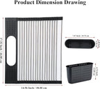 Berglander Dish Drying Rack Over The Sink, L17.5 by W 15" Rollable Stainless Steel Dish Rack with Removable Storage Basket, Perfect for Kitchen Sink