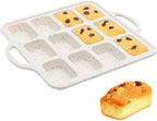 FUNBAKY Silicone Mini Loaf Pans with Metal Reinforced Frame,12-Cavity Nonstick Mini bread loaf pans for Baking Cornbread,Bread,Brownie,Cheesecake -1Pc