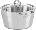 Viking Contemporary 3-Ply Dutch Oven, 5.2 Quart Stainless Steel Cookware Pot with Glass Lid, Dishwasher and Oven Safe, Induction Ready, Silver