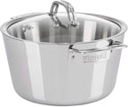 Viking Contemporary 3-Ply Dutch Oven, 5.2 Quart Stainless Steel Cookware Pot with Glass Lid, Dishwasher and Oven Safe, Induction Ready, Silver