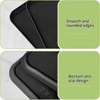 4 Pack Black Plastic Serving Trays for Party Serving Food - Rectangular, 8.66 by 12 in, Heavy Duty Dessert Trays for Food Erving Platters for Party Tray Decor Veggie,Snack