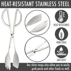 2-PACK Salad Tongs for Serving Buffet Party Catering with Stainless Steel Cooking Kitchen Tongs 10.3"
