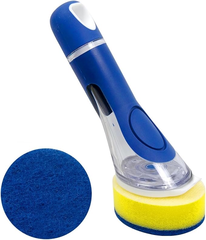 CELOX Dish Sponge with Handle, Dish Sponge with Soap Dispenser for Cleaning Kitchen