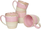 Bosmarlin Ceramic Coffee Mug Set of 4, 17 Oz, 5 Colors to Choose, Tea Cups, Dishwasher and Microwave Safe, Reactive Glaze (Pink)