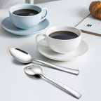 10-Piece Silverware Set, E-far Stainless Steel Flatware Set Service for 2, Modern Tableware Cutlery Set for Home and Restaurant, Square Edge & Mirror Finish, Dishwasher Safe