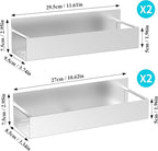 4 Pack Magnetic Spice Storage Rack Organizer for Refrigerator and Oven, Silver Fridge Organizers and Storage