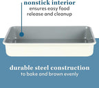 Sur La Table Kitchen Essentials Bake Sale 9 X 13 Inch PFOA, PFAS, PTFE Free Nonstick Roaster/Cake/Baking Pan - Linen White