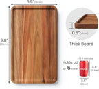 VERTORGAN 2 Pack Acacia Wood Serving Tray,9.8x5.9 Inch Decorative Trays Platter for Coffee Table,Living Room,Bar,Party,Mini Charcuterie Boards Cheese Board,Home Decor