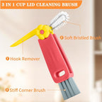 3 in 1 Cup Lid Gap Cleaning Brush Set, Multifunctional Insulation Bottle Cleaning Brush, Mutipurpose Portable Cup Lid Gap Cleaner, Home Kitchen Crevice Brush Cleaning Tools