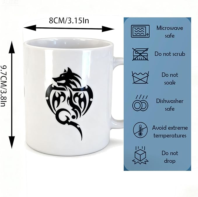 Edgy Skull & Rose Mug Set – Tattoo‑Style Ceramic Coffee Mugs, Unique Gift Boxed Set for Him & Her, Novelty Gothic Mugs, Birthday or Rocker Gift