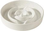Havniva Ceramic 1.6 Cup Dog Bowl Slow Feeder for Large and Medium Dog, 8.2inch Pet Slow Dish, Stop Bloat, Preventing Choking(Single Bowl, Vanilla White)