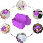 Sponge Holder for Kitchen Sink, Silicone Sink Saddle Caddy Organizer Rack, Sponges Holder Over Faucet, Hanging Kitchen Organizer Accessories Rack Basket - Purple