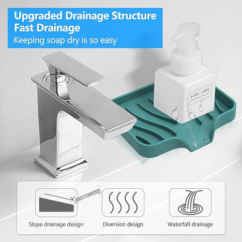 AIMAIAIMAI 3-Pack Silicone Soap Dish Set – Bar Soap Holder with Self-Draining Design, Easy-Clean Tray for Shower, Bathroom, Kitchen, and Tub