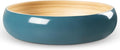 LEXA Bamboo Fruit Bowl for Kitchen Counter, 12 Inch Large & Round, Artisan Lacquered Wooden Fruit Bowl or Candy Bowl, Handcrafted Bamboo Fruit Basket for Kitchen & Home Decor (Navy Blue)