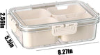 VOUKEN 2PCS Plastic Divided Serving Tray with Lid Snackle Box Charcuterie Container Portable Snack Platters Organizer for Candy, Fruits, Snacks, Nuts, for Party, Entertaining, Picnic (4 Compartment)