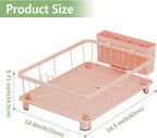 Hiviweer Pink Dish Drying Rack - Space-Saving Dish Rack,Dish Racks for Kitchen Counter with Drainboard, Birthday Christmas Day Mothers Day Thanksgiving Gifts for Mom Grandma Wife Kitchen Enthusiasts