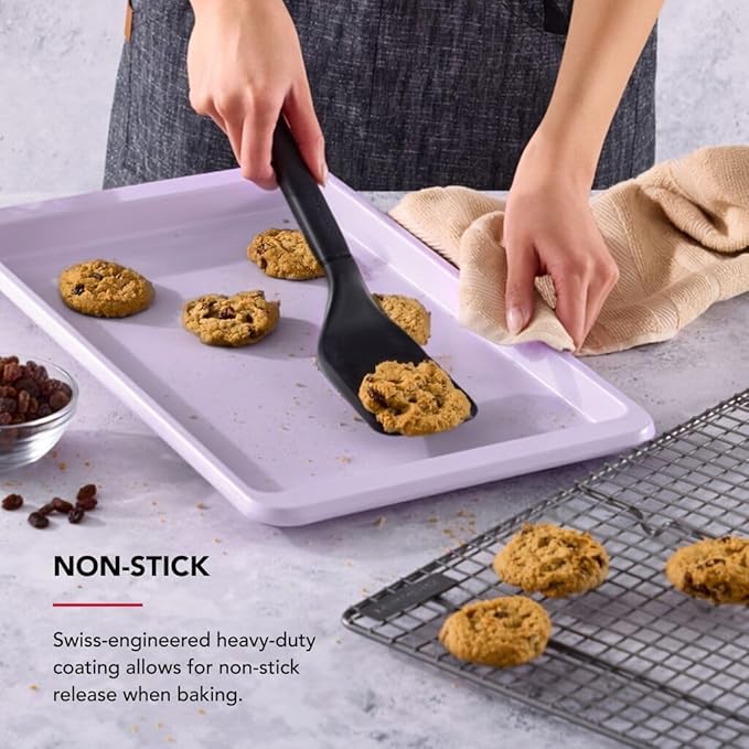 KitchenAid 10 x 15-In Nonstick Swiss Engineered Aluminized Steel Baking Sheet, Dishwasher Safe, Wildflower
