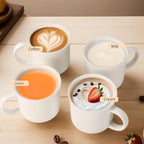 Edenseelake White Coffee Mugs Set of 4, 12 Ounce Coffee Mugs with Handles, Ceramic Coffee Cups, Porcelain Mugs Sets for Coffee, Tea, Hot Cocoa, Milk, Microwave and Dishwasher Safe