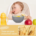 Wheat Straw Dinnerware Sets, Wheat Straw Plates and Bowls Sets for 4 Kitchen Dishes 28pcs College Dorm Room Essentials Cutlery Set Microwave Safe (Black)