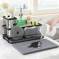 Kitchen Sink Caddy Organizer Stainless Steel Sponge Caddy with Diatomite Absorbent Mat,60s Fast Drying for Home Kitchen & Bathroom,Rustproof Storage for Sponge Soap Brush