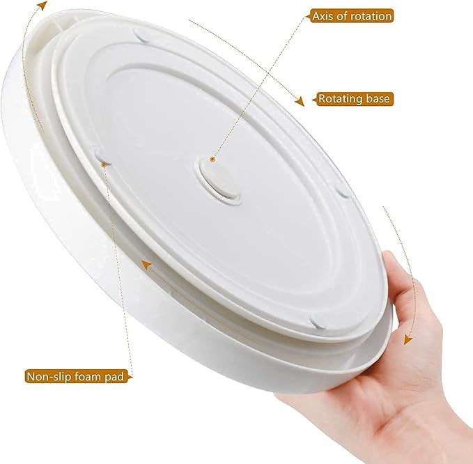 10 Inch Non-Skid Lazy Susan Organizers - Turntable Rack for Cabinet, Pantry Organization and Storage, Kitchen, Fridge, Bathroom Makeup Vanity Countertop, Under Sink Organizing, Spice Rack