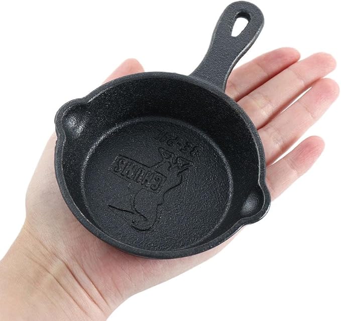 Kopida 3.35 Inch Cast Iron Skillet, Frying Pan, Egg Frying Pots, Mini Cast Iron Skillet, for Kitchen Cooking Tool Barbecue