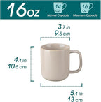 vancasso 16 oz Coffee Mugs Set of 6, Large Ceramic Mug with Handle, Unique Glaze Coffee Cups for Latte, Cappuccino & Hot Cocoa, Dishwasher & Microwave Safe, Gray, Series PLAYA