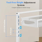 Petiza Metal Under Sink Organizer, Pull Out Cabinet Organizer Rack with Silk-Smooth Bottom Drawer, 5-Level Adjustable, Multi-Purpose Storage Shelf for Bathroom, Kitchen, Vanity, Pantry (2-Pack)