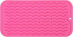 MicoYang Silicone Dish Drying Mat for Multiple Usage,Easy clean,Eco-friendly,Heat-resistant Silicone Mat for Kitchen Counter or Sink,Refrigerator or Drawer Liner Rose S 12 inches x 6 inches