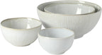 Gibson Elite Sandy Pines 4 Piece Nesting Bowl Set, 4”, 5.5”, 7” & 9” Round Stoneware Bowls, Reactive Glaze Finish, Taupe, Mixing, Prep & Serving Bowls, Microwave & Dishwasher Safe