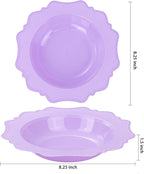 COLOSUS 60 Pack Lavender Purple Plastic Bowls, 12 oz Disposable Soup Bowls, Premium Plastic Dessert Bowls,Heavy-duty Salad Bowl for Party, Wedding, Dinner and Catering