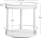 Lazy Susan Organizer, Rotating Spice Rack, 2 Tier Spice Turntable Organizer, Industrial Turntable Spice Holder, for Kitchen Countertop, Compact and Versatile, White SR22WW