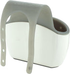 Casabella Sink Sider Faucet Caddy Sponge Holder,White & Grey