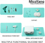 MicoYang Silicone Dish Drying Mat for Multiple Usage,Easy clean,Eco-friendly,Heat-resistant Silicone Mat for Kitchen Counter or Sink,Refrigerator or Drawer Liner Mint 5XL 36inches x 18inches