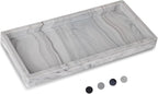 Bathroom Trays for Counter, Slicone Vanity Trays for Bathroom, Rectangle Sponge Holder for Kitchen Sink - Marble Grey