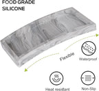 Bathroom Trays for Counter, Slicone Vanity Trays for Bathroom, Rectangle Sponge Holder for Kitchen Sink - Marble Grey
