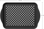 Oggi OGGI Anti Slip Serving Tray with Handles- Black Rectangle Tray - Ideal for Eating, Breakfast, Food, Appetizer Tray, Serving, 17.5 x 11.5 (5504.3)