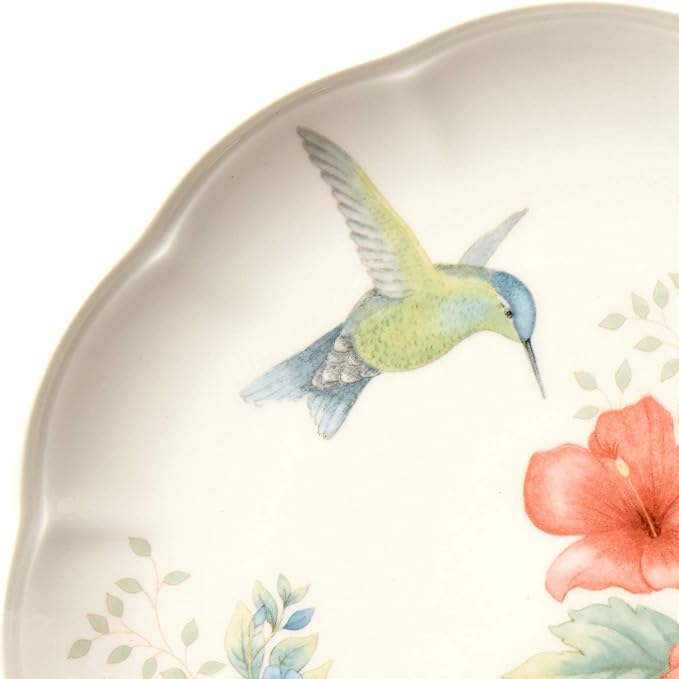 Lenox Dinnerware Set, Butterfly Meadow Flutter 12-Piece Set, Service For 4, Elegant White Porcelain, Dishwasher Safe, Chip Resistant, Plates And Bowls Sets, Home and Kitchen (Assorted, 12 Pieces)