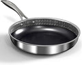 10" Hybrid Ceramic Nonstick Frying Pan, 3-Ply Stainless Steel Skillet, 2-Layer Coating, PFAS & PTFE Free, 9H Hardness & Corrosion Resistance, Dishwasher Safe, Induction Compatible-Gray Black