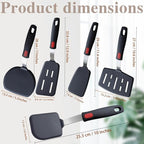 Silicone Spatula Set Turner, 5-Pack Spatulas for Nonstick Cookware, 600°F Heat Resistant Kitchen Cooking Utensils Set for Egg, Pancake Fish Sticky Baking Dishwasher Safe