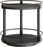 Lazy Susan Organizer, Rotating Spice Rack, 2 Tier Spice Turntable Organizer, Industrial Turntable Spice Holder, for Kitchen Countertop and Cabinet, Compact and Versatile, Black SR22BK
