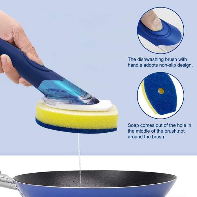 CELOX Dish Wand, Non-Scratch Dish Scrubber with soap Dispenser