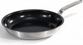 5 Ply Ceramic Non Stick Frying Pans - 12 Inch Stainless Clad Nonstick Skillet, Non-Toxic PTFE PFOA & PFAS Free, Induction Ready Oven Safe up to 650°F, Professional Even Heating Cookware