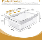 SNSLXH 2 Pack Refrigerator Drawer Organizer, Pull Out Shelf Storage Transparent Organizer for Egg, Fruit, Vegetable, Seafood, Meat, Fit All Fridge Shelves Under 0.6''