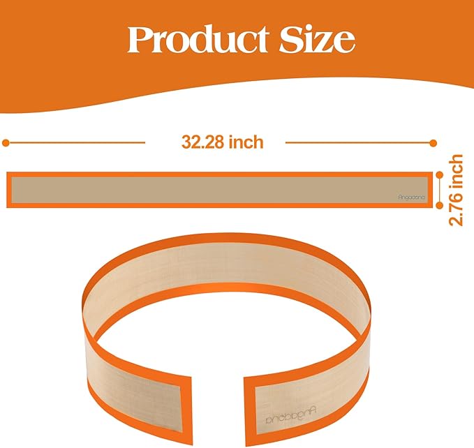 Silicone Baking Mat for Springform Pan,Prevent cake from Sticking to Side,Easy Clean & Non Sick Silicone Baking mat for Cheesecake Pan (Orange 2 pcs)